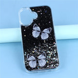 EIDERWOOD iPhone 17 Flexible Plastic Case with Butterflies - Transparent / Black