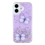EIDERWOOD iPhone 17 Flexible Plastic Case with Butterflies - Transparent / Purple