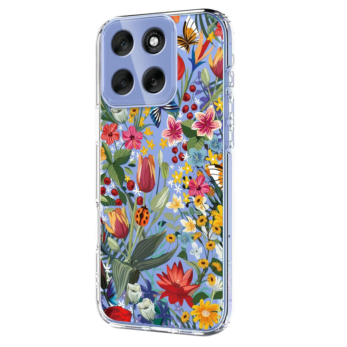 EIDERWOOD Motorola Moto G56 Flexible Plastic Case with Floral Motif - Transparent / Lilies