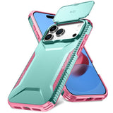 iPhone 18 Pro Max / 17 Pro Max EIDERWOOD Hybrid Plastic Case w. Cam Slider - Turquoise / Pink