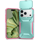 iPhone 18 Pro / 17 Pro EIDERWOOD Hybrid Plastic Case w. Cam Slider - Turquoise / Pink