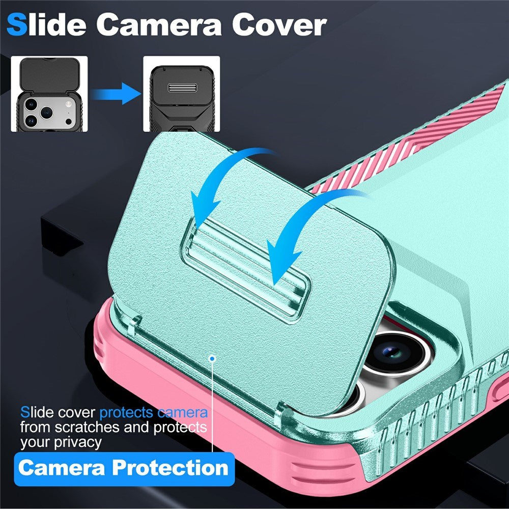 iPhone 18 Pro / 17 Pro EIDERWOOD Hybrid Plastic Case w. Cam Slider - Turquoise / Pink