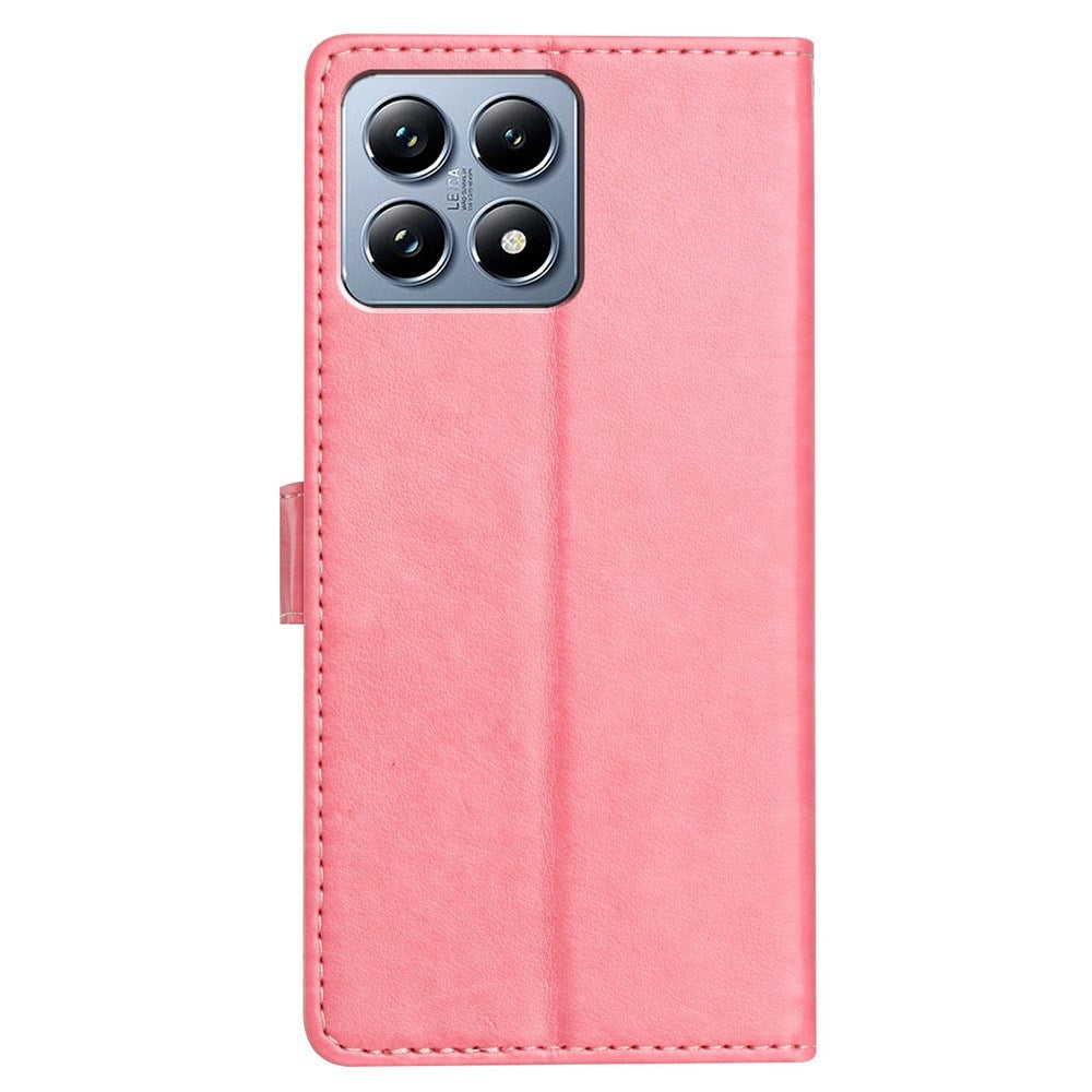Xiaomi 15T EIDERWOOD Faux Leather Flip Case with Card Holder and Strap - Pink