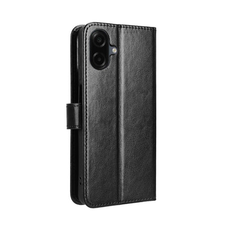 EIDERWOOD Samsung Galaxy A07 Faux Leather Flip Case with Strap - Black