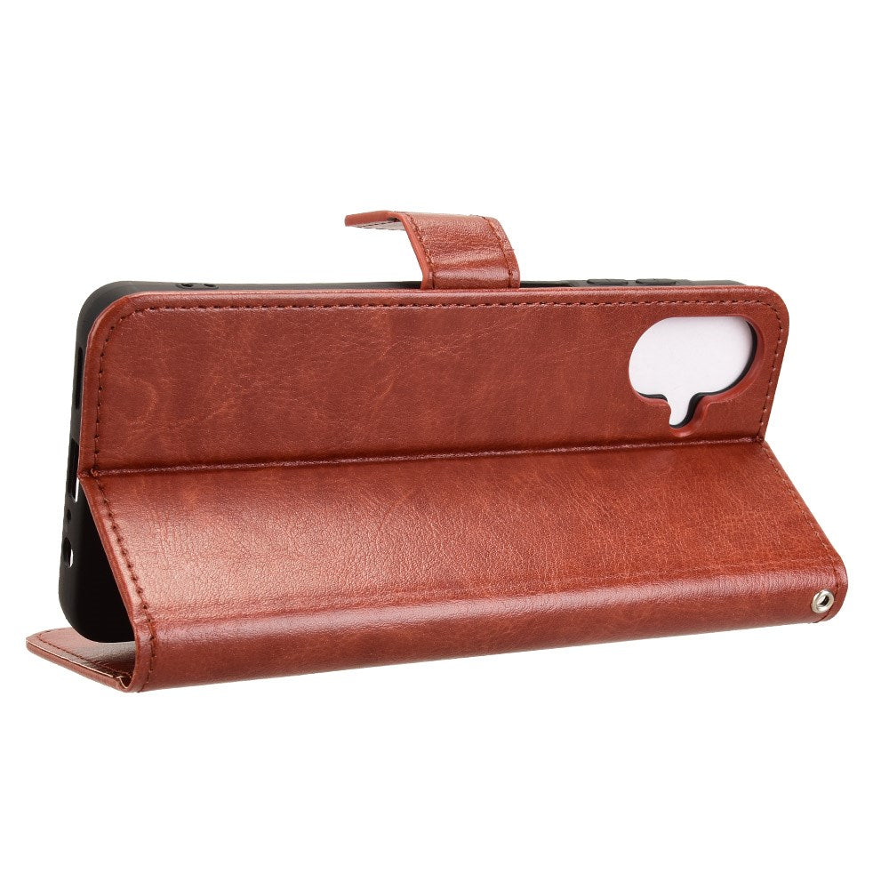 EIDERWOOD Samsung Galaxy A07 Faux Leather Flip Case with Strap - Brown