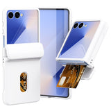 EIDERWOOD Samsung Galaxy Z Flip7 FE / Flip6 Hard Plastic Case with Card Holder - White