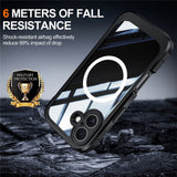 iPhone 17 Hybrid Plastic Case with Built-In Screen Protector - MagSafe Compatible - Transparent / Black