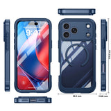 iPhone 18 Pro / 17 Pro Hybrid Plastic Case with Built-In Screen Protector - MagSafe Compatible - Transparent / Blue