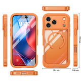 iPhone 18 Pro Max / 17 Pro Max Hybrid Plastic Case with Built-In Screen Protector - MagSafe Compatible - Transparent / Orange