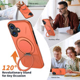 EIDERWOOD iPhone 17 Case with Rotating Kickstand - MagSafe Compatible - Orange