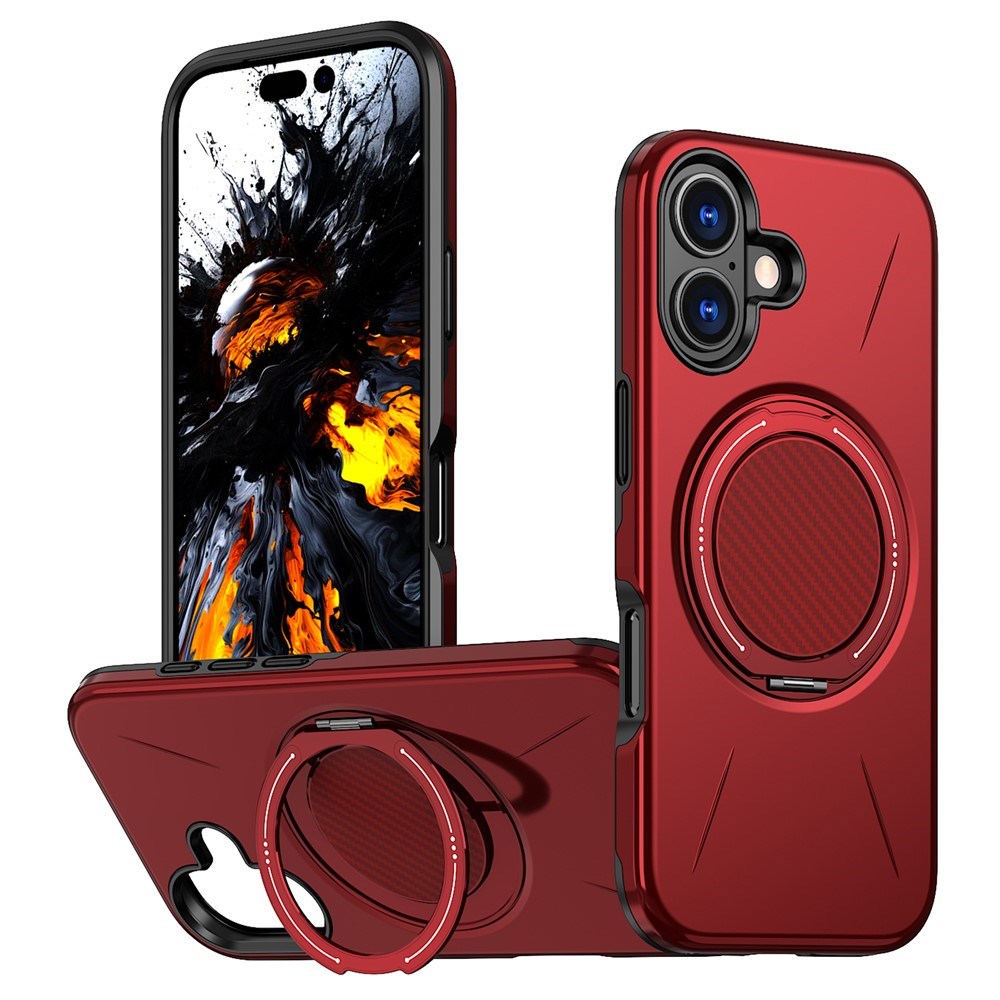 EIDERWOOD iPhone 17 Case with Rotating Kickstand - MagSafe Compatible - Red