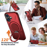 EIDERWOOD iPhone 17 Case with Rotating Kickstand - MagSafe Compatible - Red