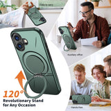 EIDERWOOD iPhone 17 Case with Rotating Kickstand - MagSafe Compatible - Green