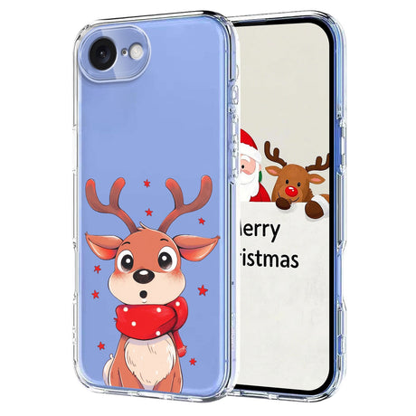 EIDERWOOD iPhone 16e Flexible Plastic Christmas Case with Motif - Transparent / Reindeer