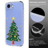 EIDERWOOD iPhone 16e Flexible Plastic Christmas Case with Motif - Transparent / Christmas Tree