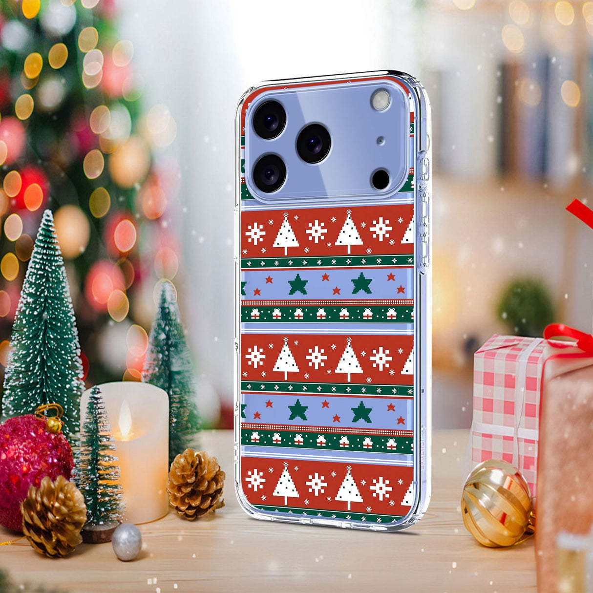 EIDERWOOD iPhone 17 Pro Max Flexible Plastic Christmas Case with Motif - Transparent / Pattern