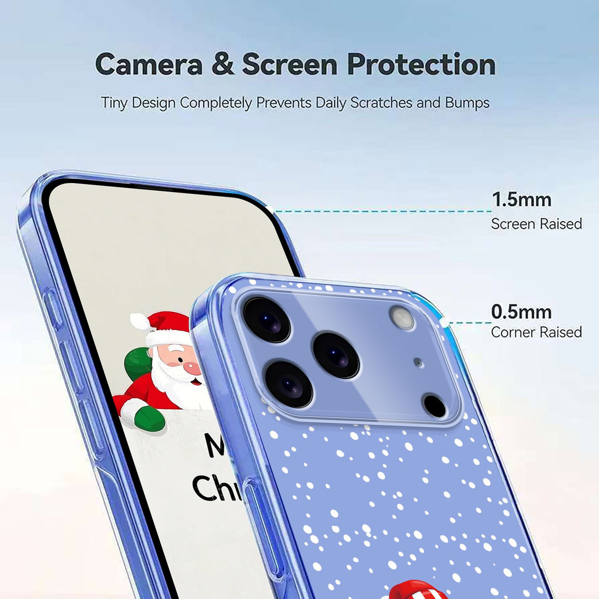 EIDERWOOD iPhone 17 Pro Max Flexible Plastic Christmas Case with Motif - Transparent / Snowman