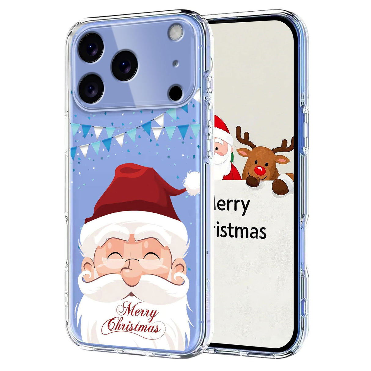 EIDERWOOD iPhone 17 Pro Max Flexible Plastic Christmas Case with Motif - Transparent / Santa Claus