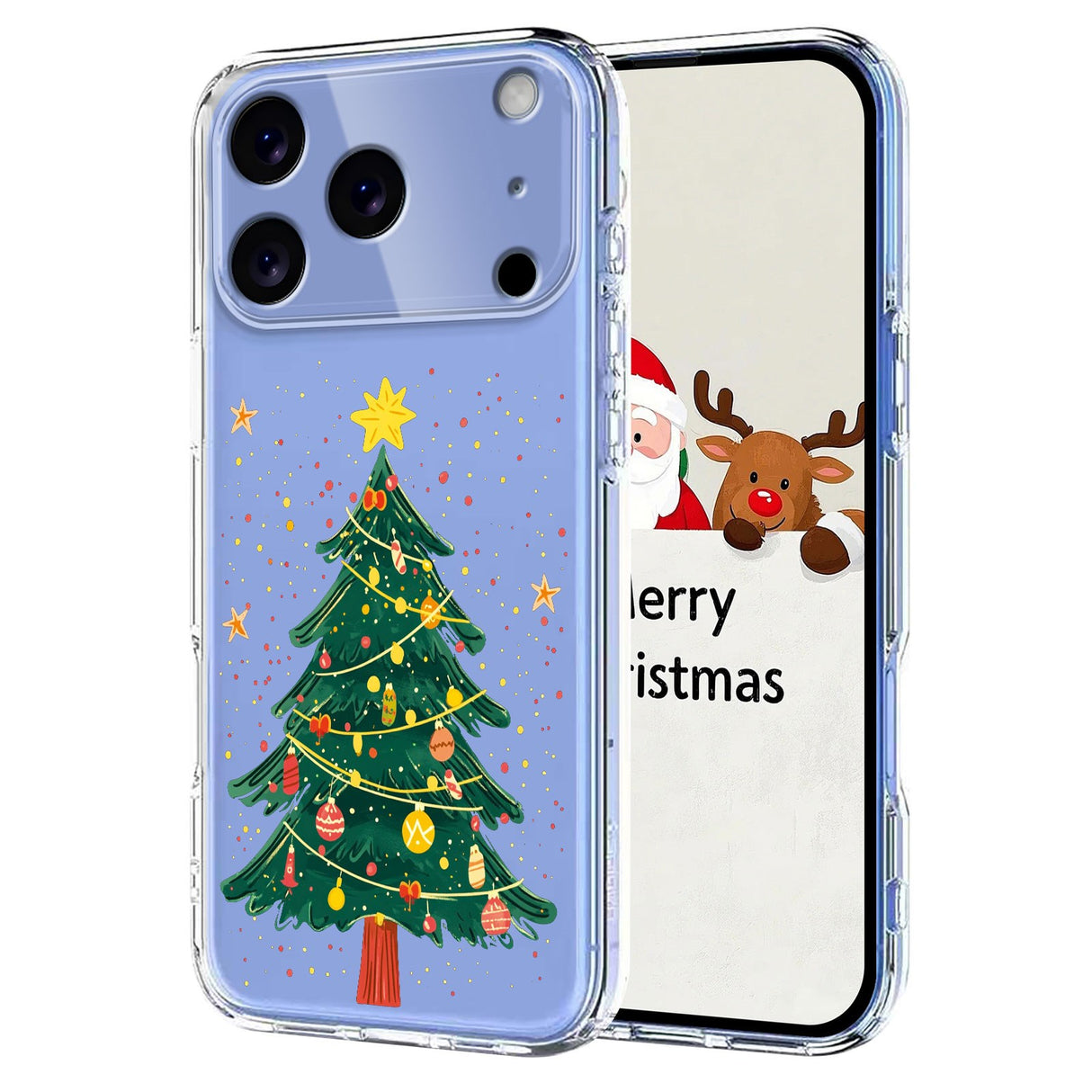 EIDERWOOD iPhone 17 Pro Flexible Plastic Christmas Case with Motif - Transparent / Christmas Tree