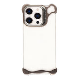 iPhone 16 Pro Two-Piece Metal Bumper Case with Stand & Lens Protector - Titanium