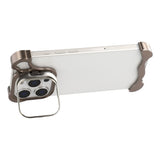 iPhone 16 Pro Two-Piece Metal Bumper Case with Stand & Lens Protector - Titanium