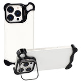 iPhone 16 Pro Two-Piece Metal Bumper Case with Stand & Lens Protector - Black