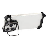 iPhone 16 Pro Two-Piece Metal Bumper Case with Stand & Lens Protector - Black