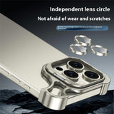 iPhone 16 Pro Two-Piece Metal Bumper Case with Stand & Lens Protector - Gold