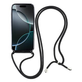 EIDERWOOD iPhone 17 Pro Max Flexible Plastic Case with Adjustable Strap - MagSafe Compatible - Transparent / Black