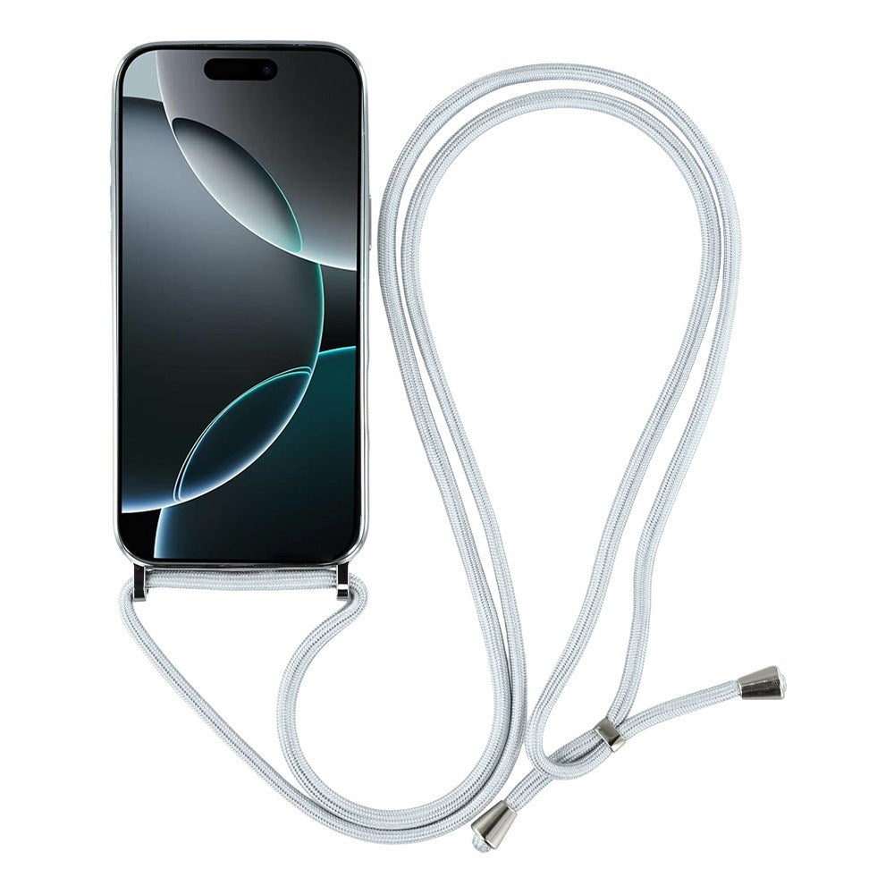 EIDERWOOD iPhone 17 Pro Flexible Plastic Case with Adjustable Strap - MagSafe Compatible - Transparent / Silver