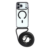 EIDERWOOD iPhone 17 Pro Flexible Plastic Case with Adjustable Strap - MagSafe Compatible - Transparent / Black