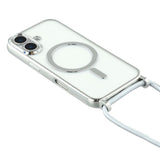 EIDERWOOD iPhone 17 Flexible Plastic Case with Adjustable Strap - MagSafe Compatible - Transparent / Silver