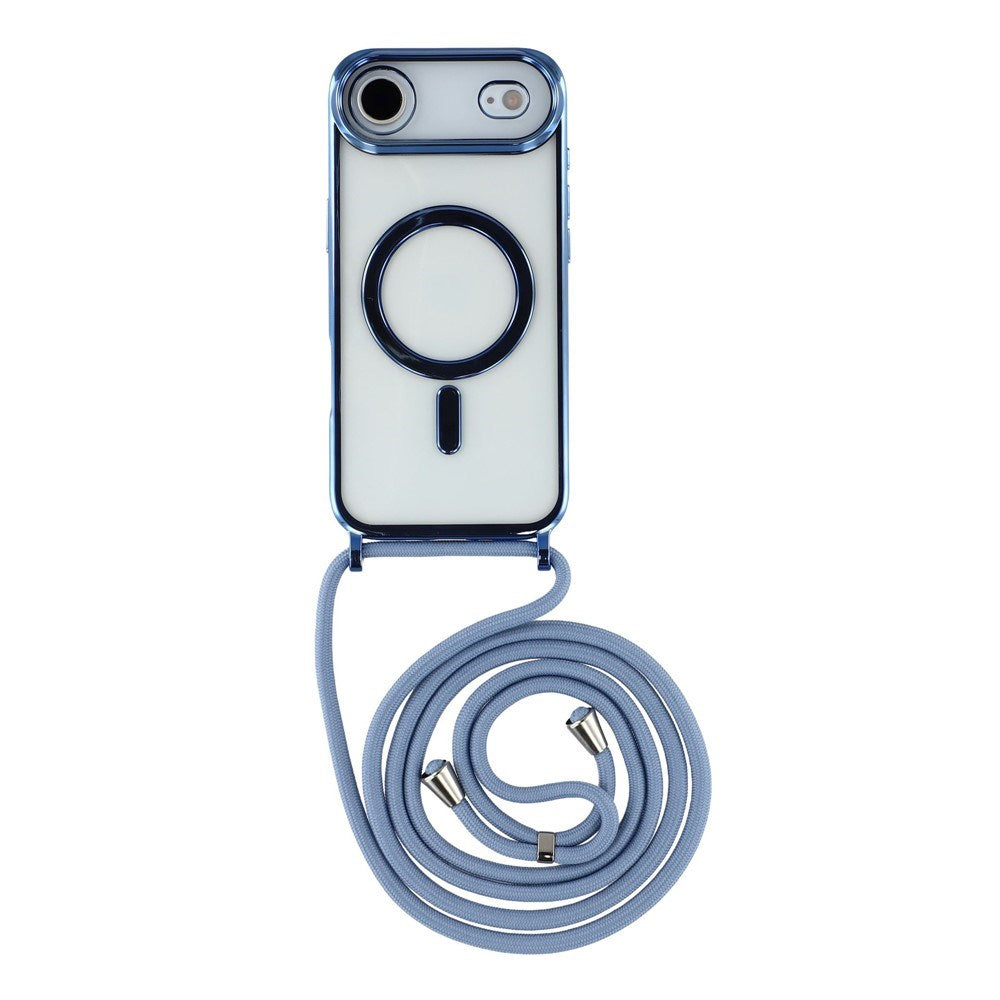 EIDERWOOD iPhone Air Flexible Plastic Case with Adjustable Strap - MagSafe Compatible - Transparent / Blue