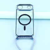 EIDERWOOD iPhone Air Flexible Plastic Case with Adjustable Strap - MagSafe Compatible - Transparent / Blue