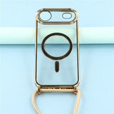 EIDERWOOD iPhone Air Flexible Plastic Case with Adjustable Strap - MagSafe Compatible - Transparent / Gold