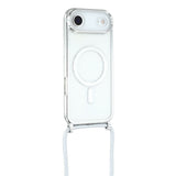 EIDERWOOD iPhone Air Flexible Plastic Case with Adjustable Strap - MagSafe Compatible - Transparent / Silver