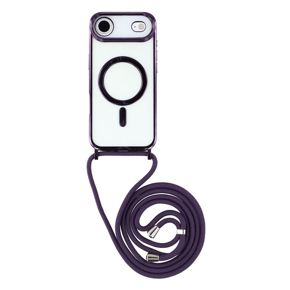 EIDERWOOD iPhone Air Flexible Plastic Case with Adjustable Strap - MagSafe Compatible - Transparent / Purple