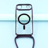 EIDERWOOD iPhone Air Flexible Plastic Case with Adjustable Strap - MagSafe Compatible - Transparent / Purple