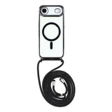 EIDERWOOD iPhone Air Flexible Plastic Case with Adjustable Strap - MagSafe Compatible - Transparent / Black