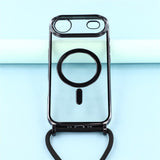 EIDERWOOD iPhone Air Flexible Plastic Case with Adjustable Strap - MagSafe Compatible - Transparent / Black