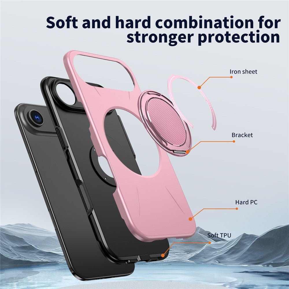 EIDERWOOD iPhone Air Case with Rotating Kickstand - MagSafe Compatible - Pink