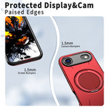 EIDERWOOD iPhone Air Case with Rotating Kickstand - MagSafe Compatible - Red