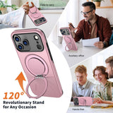EIDERWOOD iPhone 17 Pro Case with Rotating Kickstand - MagSafe Compatible - Pink