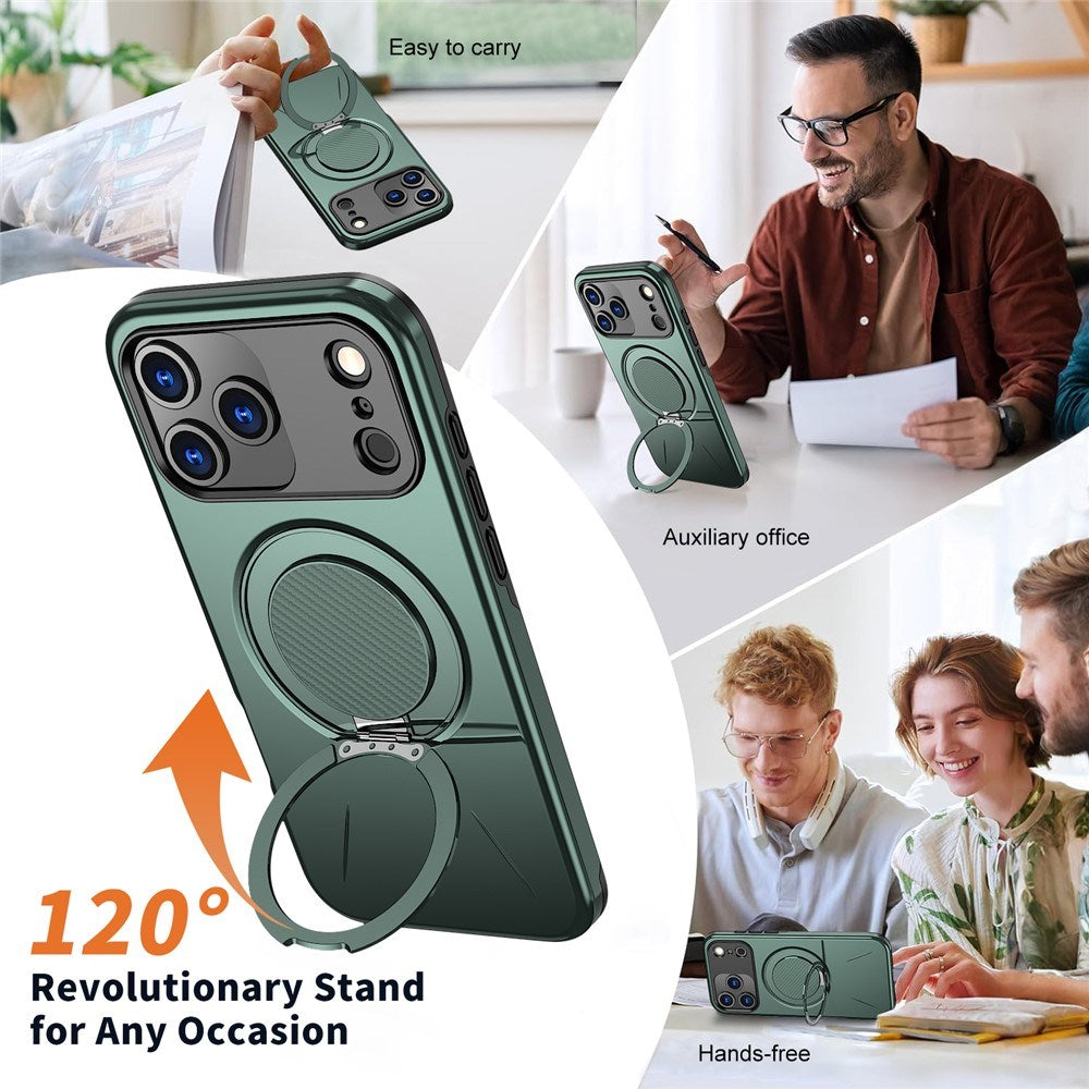 EIDERWOOD iPhone 17 Pro Case with Rotating Kickstand - MagSafe Compatible - Green