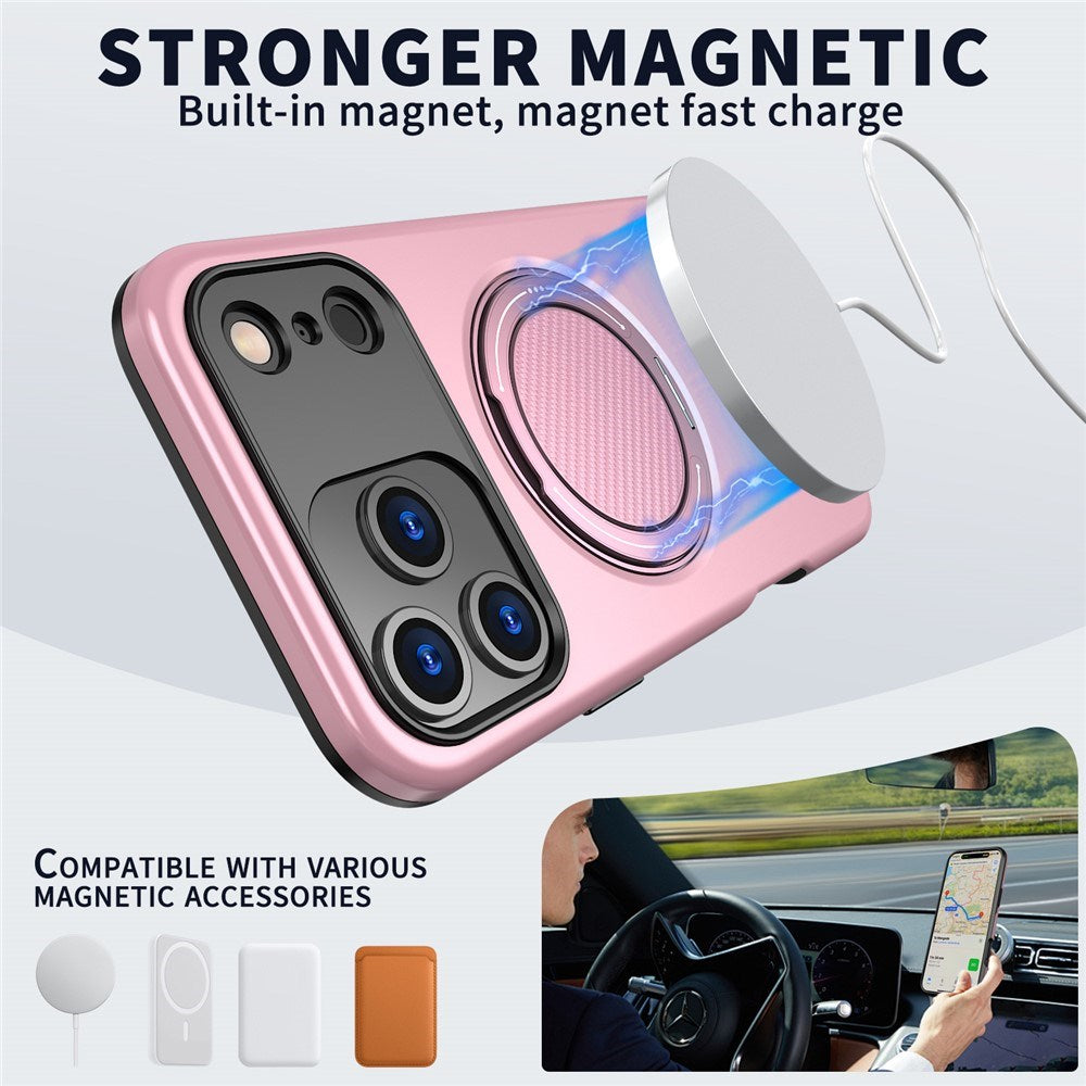 EIDERWOOD iPhone 17 Pro Max Case with Rotating Kickstand - MagSafe Compatible - Pink