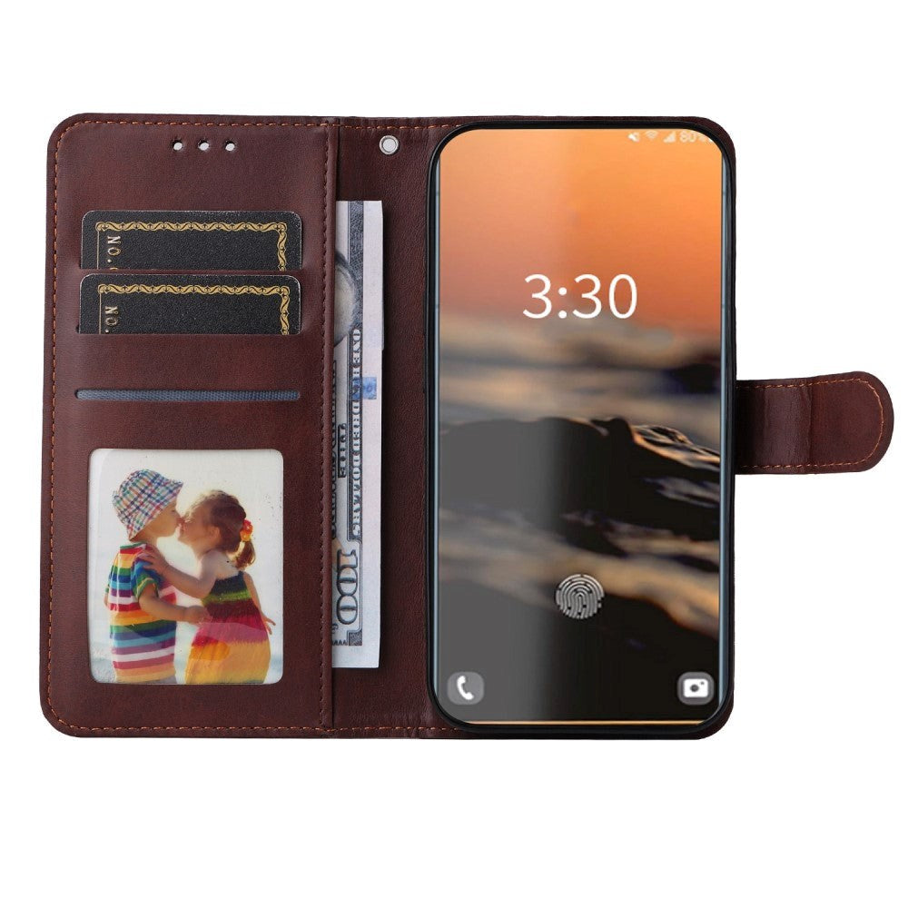 Samsung Galaxy S23 Ultra Leather Flip Case w. Wallet - Brown