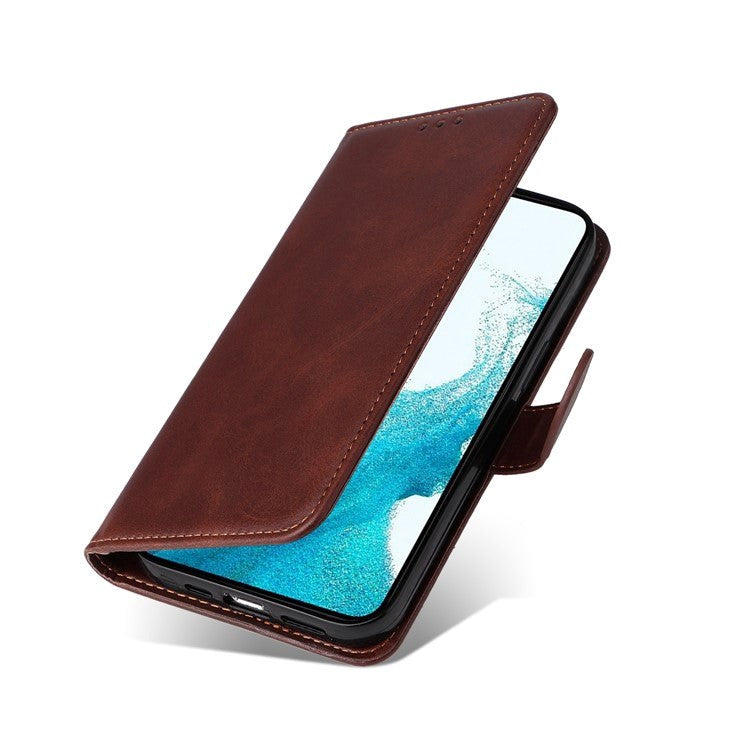 Samsung Galaxy S23 Leather Flip Case w. Wallet - Brown