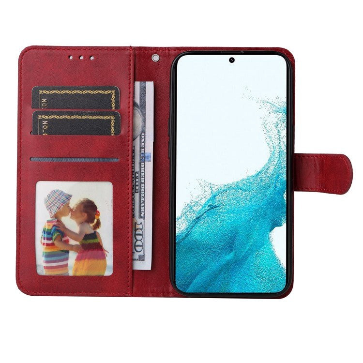 Samsung Galaxy S23 Leather Flip Case w. Wallet - Red