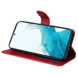 Samsung Galaxy S23 Leather Flip Case w. Wallet - Red