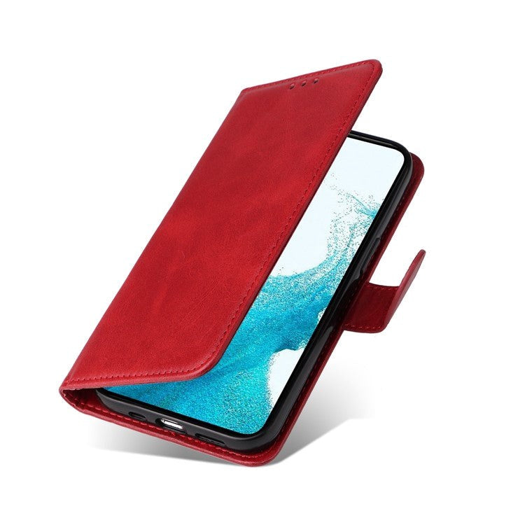 Samsung Galaxy S23 Leather Flip Case w. Wallet - Red